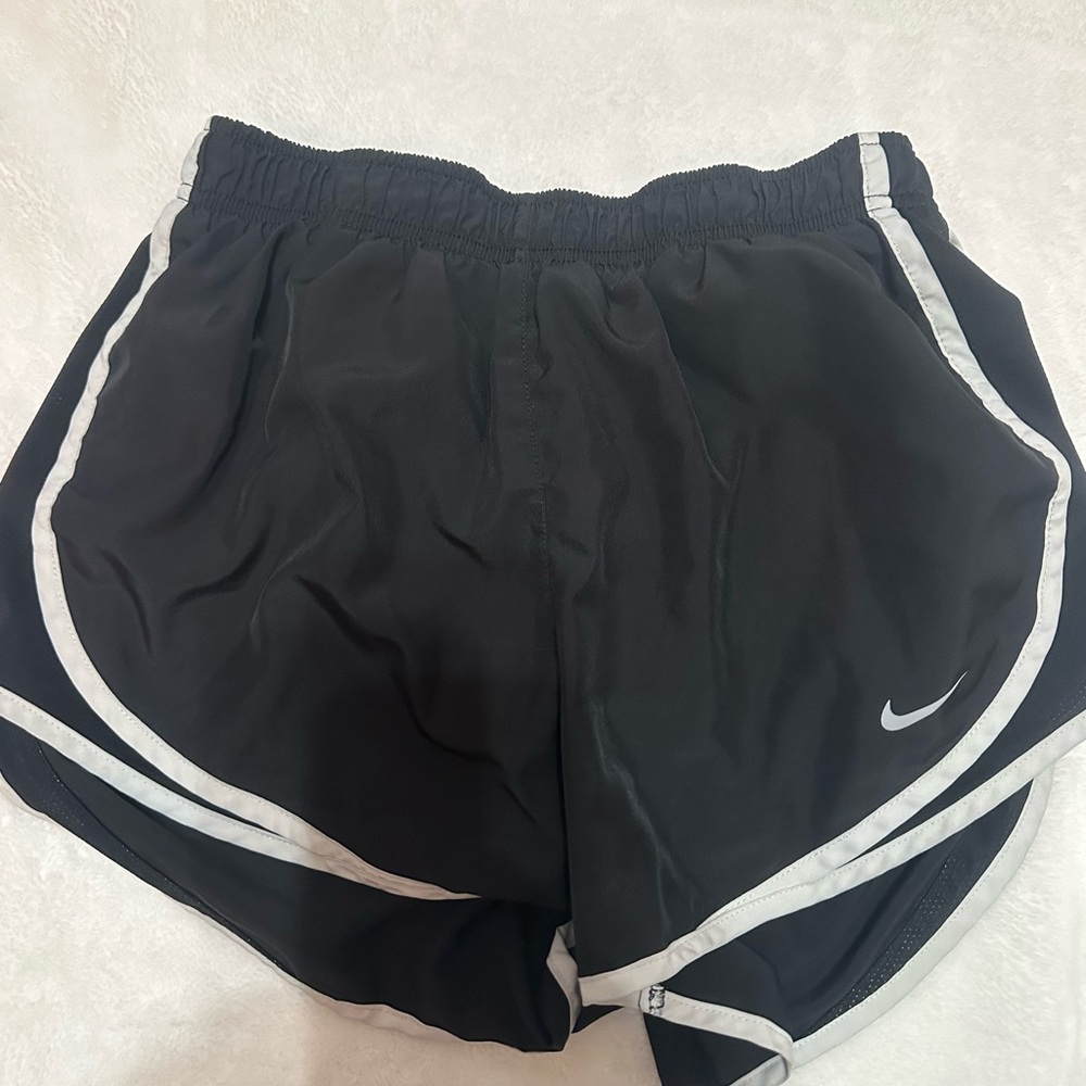 Nike Women's Black and White Athletic Shorts